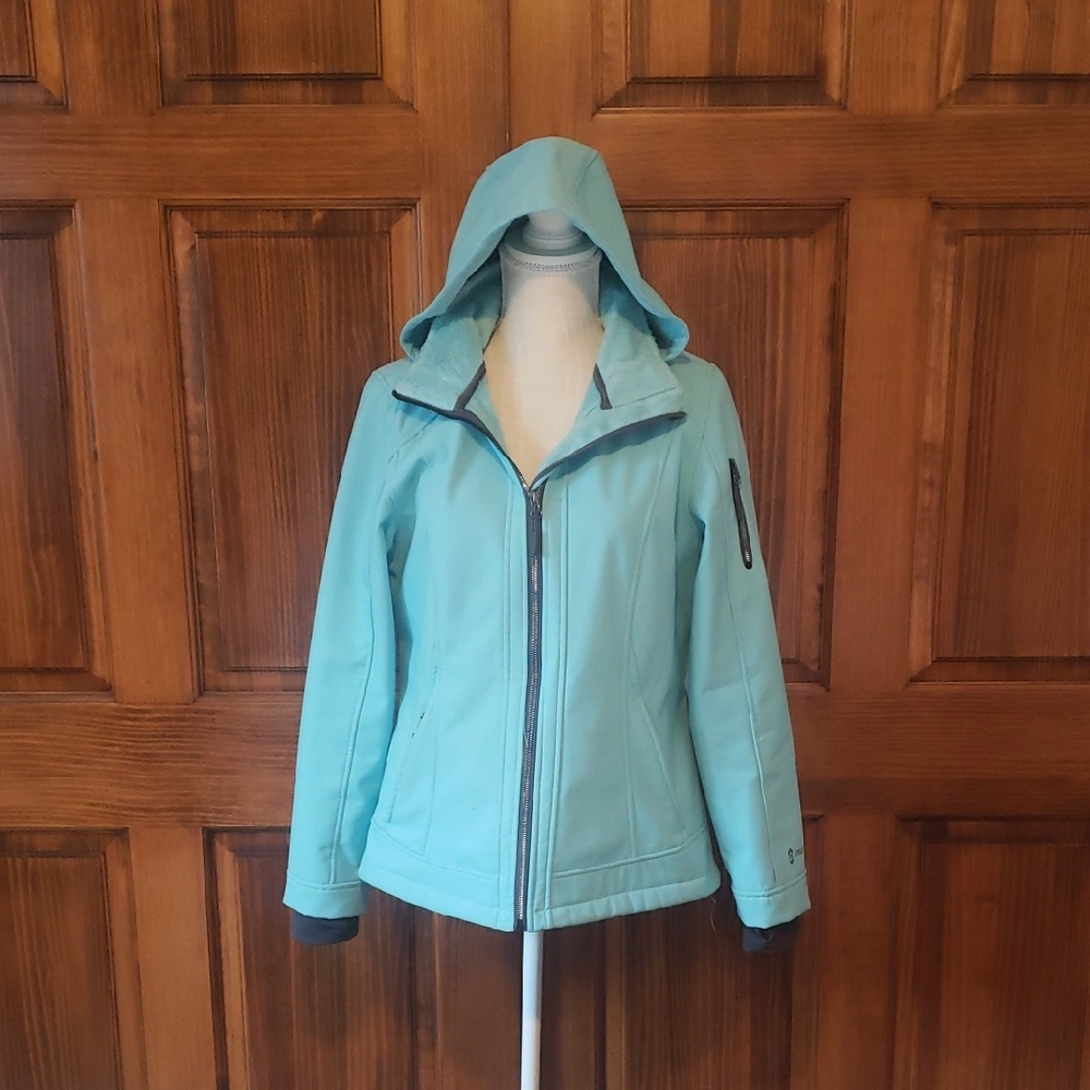 Free Country Women's  Aqua Soft Shell Hooded Jacket.